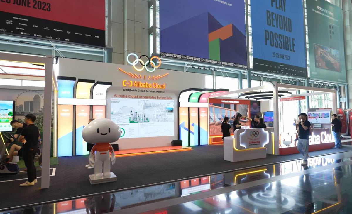 Alibaba Cloud booth at Olympic Esports Week 2023